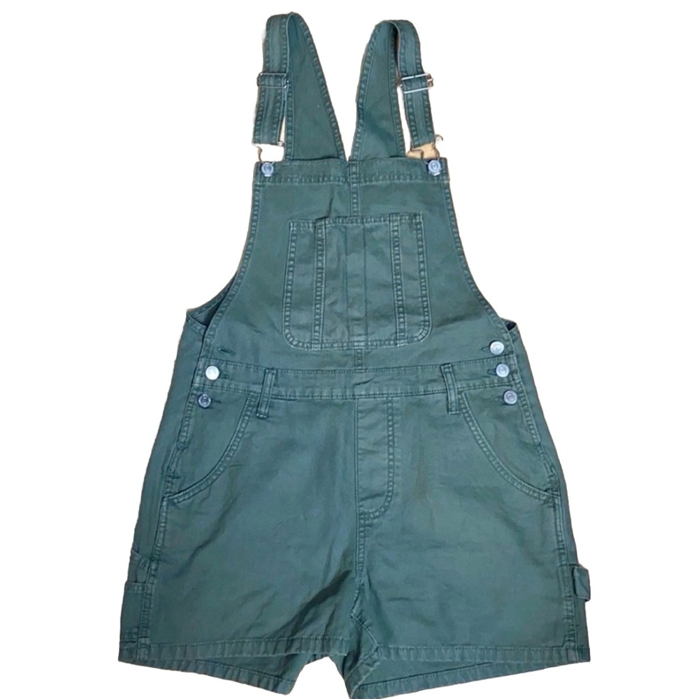 COTTON:ON Utility Canvas Short Overall-Size 6- Color-Sage/Olive Green- PreOwned